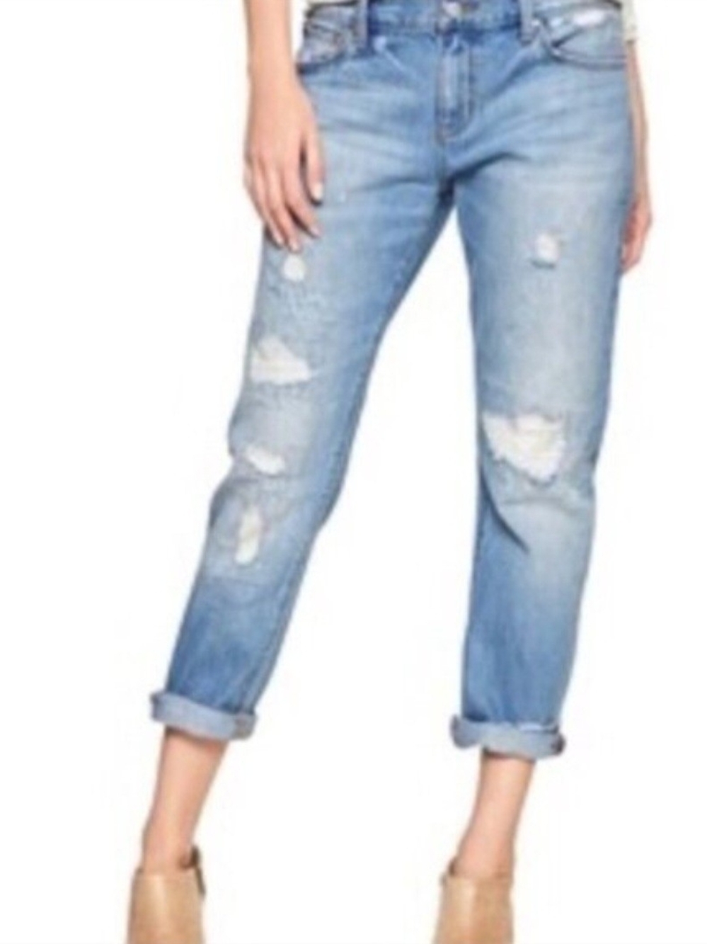 GAP 1969 Light Blue Sexy Boyfriend Distressed Jeans - Picture 3 of 7